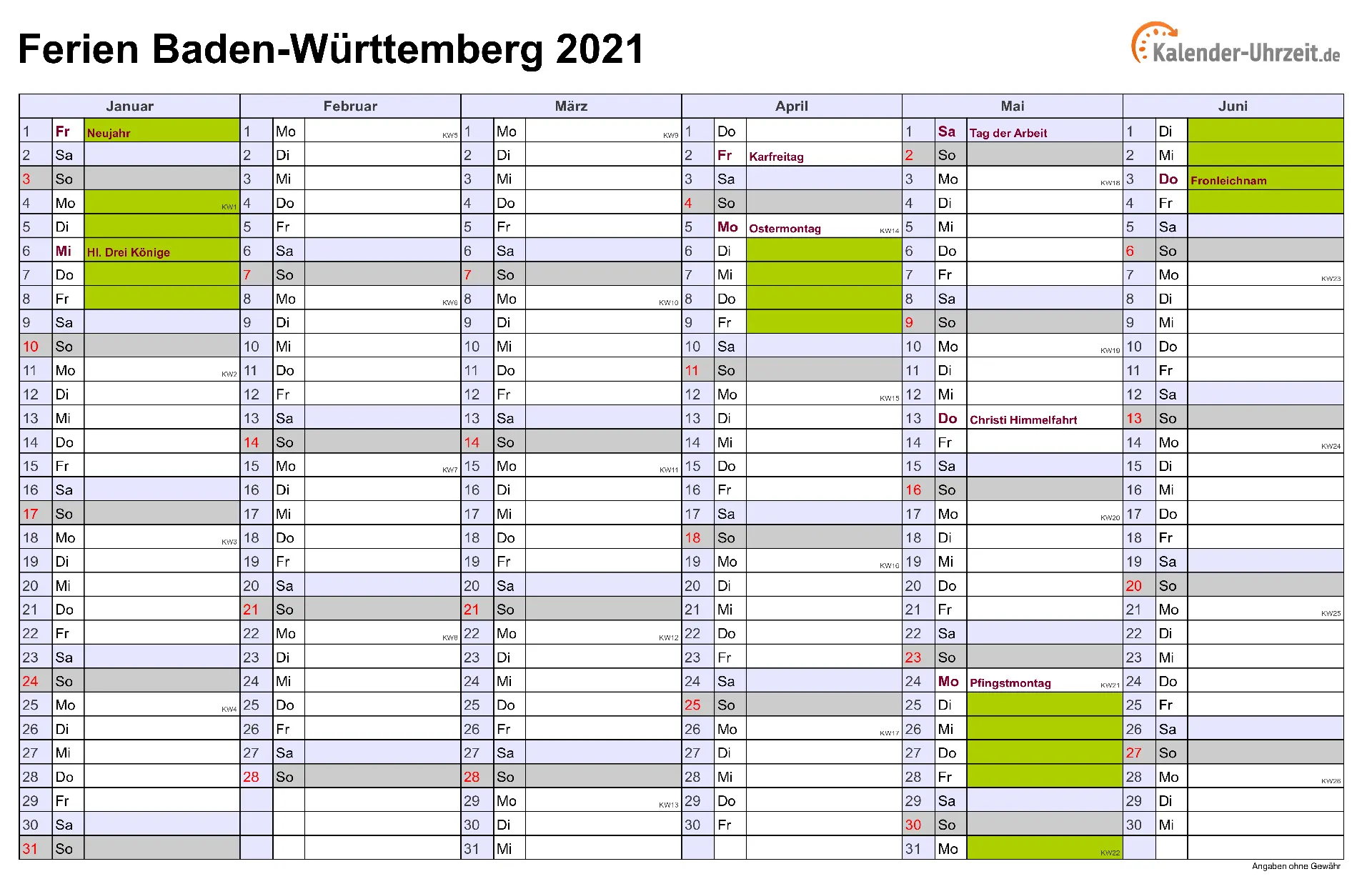 Pfingsten 2021 Kalender