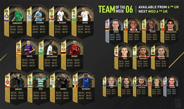 Totw 6 Fifa 18